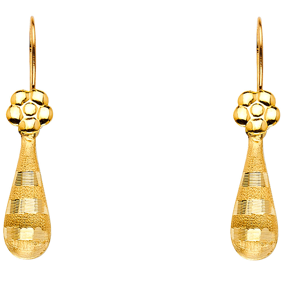 Hollow Fancy Earrings - 14K Gold - ER870