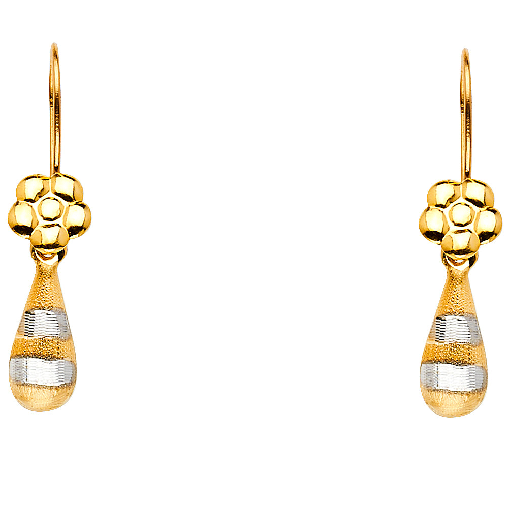 Hollow Fancy Earrings - 14K Gold - ER871