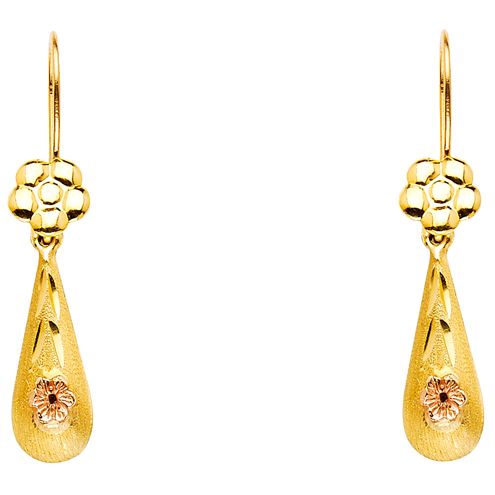 Hollow Fancy Earrings - 14K Gold - ER872