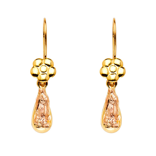 Hollow Fancy Earrings - 14K Gold - ER874