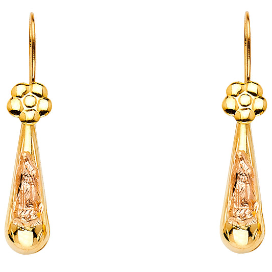 Hollow Fancy Earrings - 14K Gold - ER875