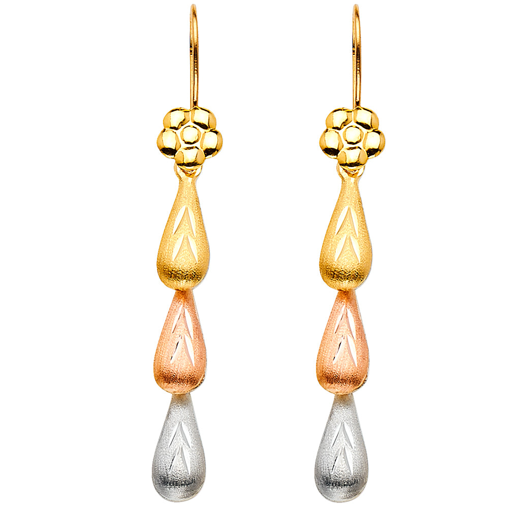 Hollow Fancy Earrings - 14K Gold - ER878