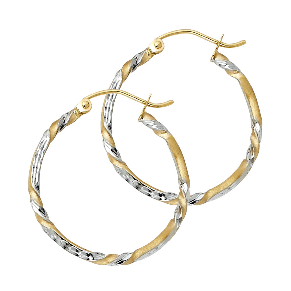 Hoop Earrings  - 14K Gold - ER925