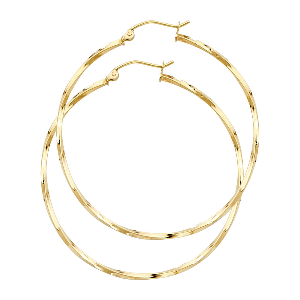 Hoop Earrings  - 14K Gold - ER927