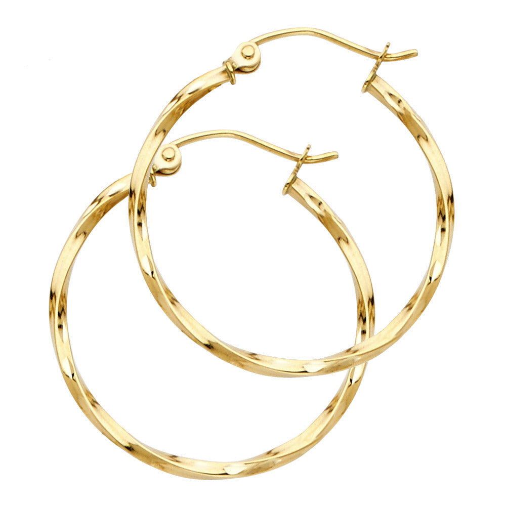 Hoop Earrings  - 14K Gold - ER928