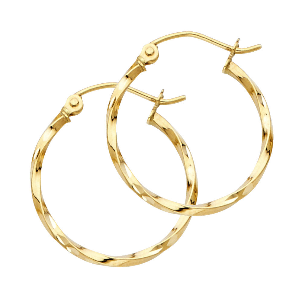 Hoop Earrings  - 14K Gold - ER929