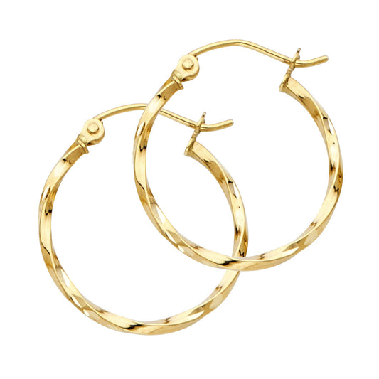 Hoop Earrings  - 14K Gold - ER929