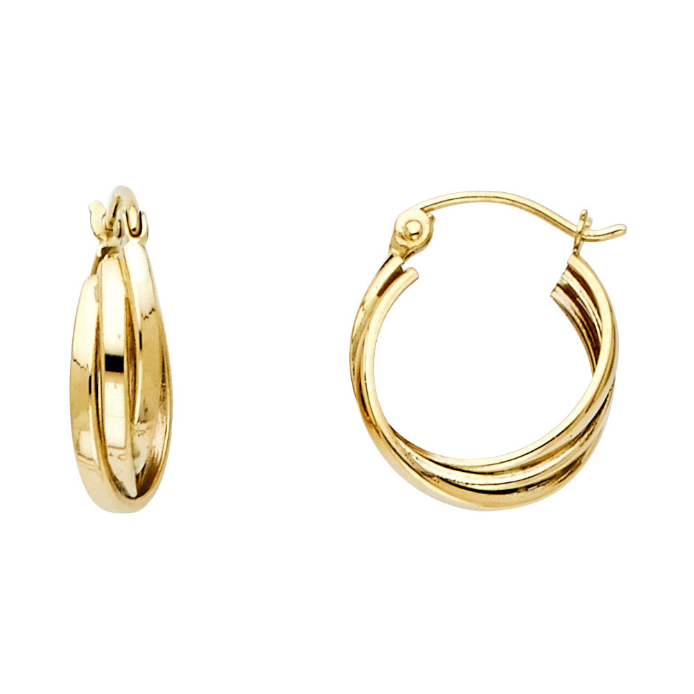 Fancy Hoop Earrings - 14K Gold - ER935