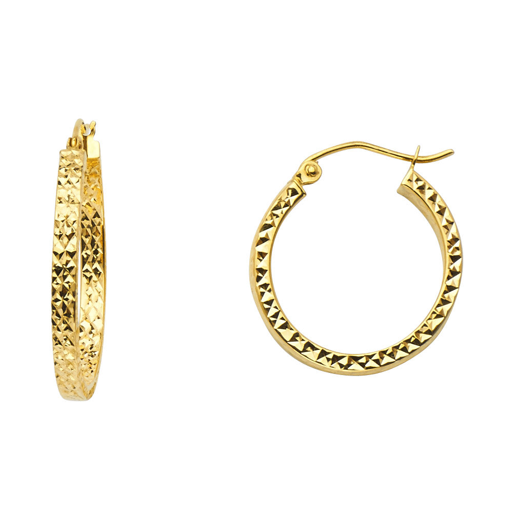 Hoop Earrings  - 14K Gold - ER942