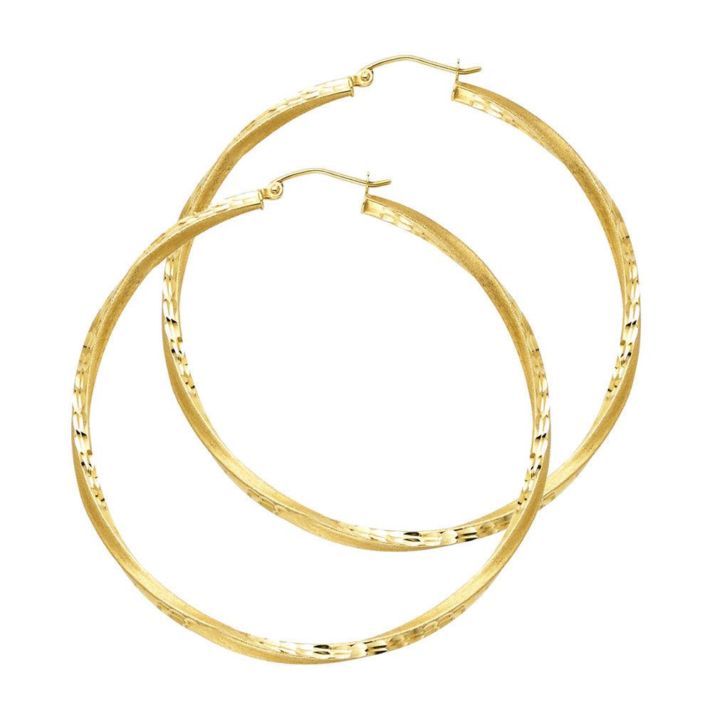 Hoop Earrings  - 14K Gold - ER95