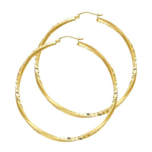 Hoop Earrings  - 14K Gold - ER95