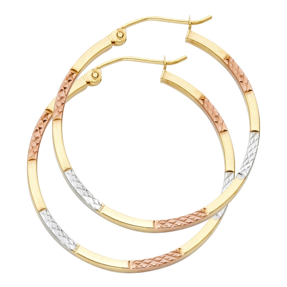 Hoop Earrings  - 14K Gold - ER954