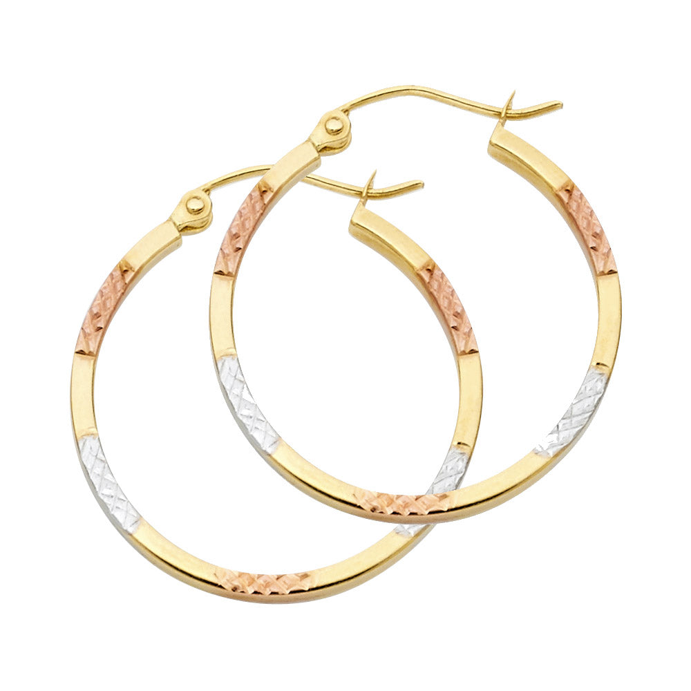 Hoop Earrings  - 14K Gold - ER955