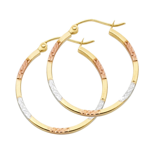 Hoop Earrings  - 14K Gold - ER955