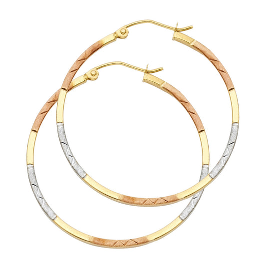 Hoop Earrings  - 14K Gold - ER957