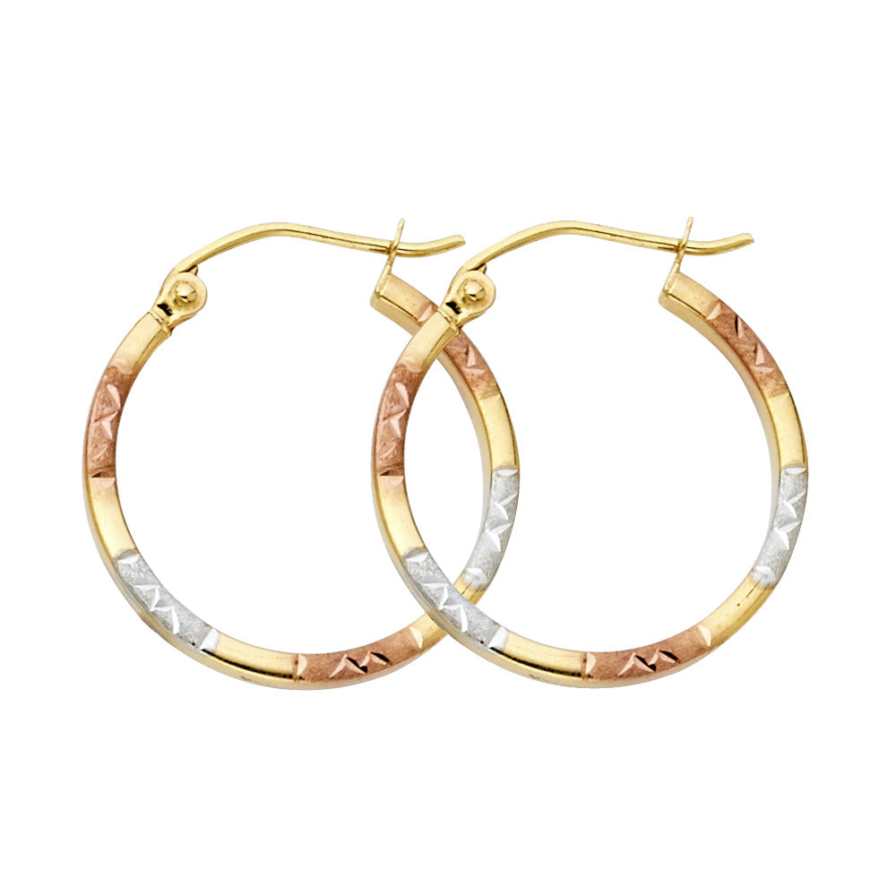 Hoop Earrings  - 14K Gold - ER958