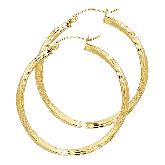 Hoop Earrings  - 14K Gold - ER96