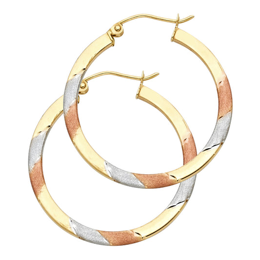 Hoop Earrings  - 14K Gold - ER960