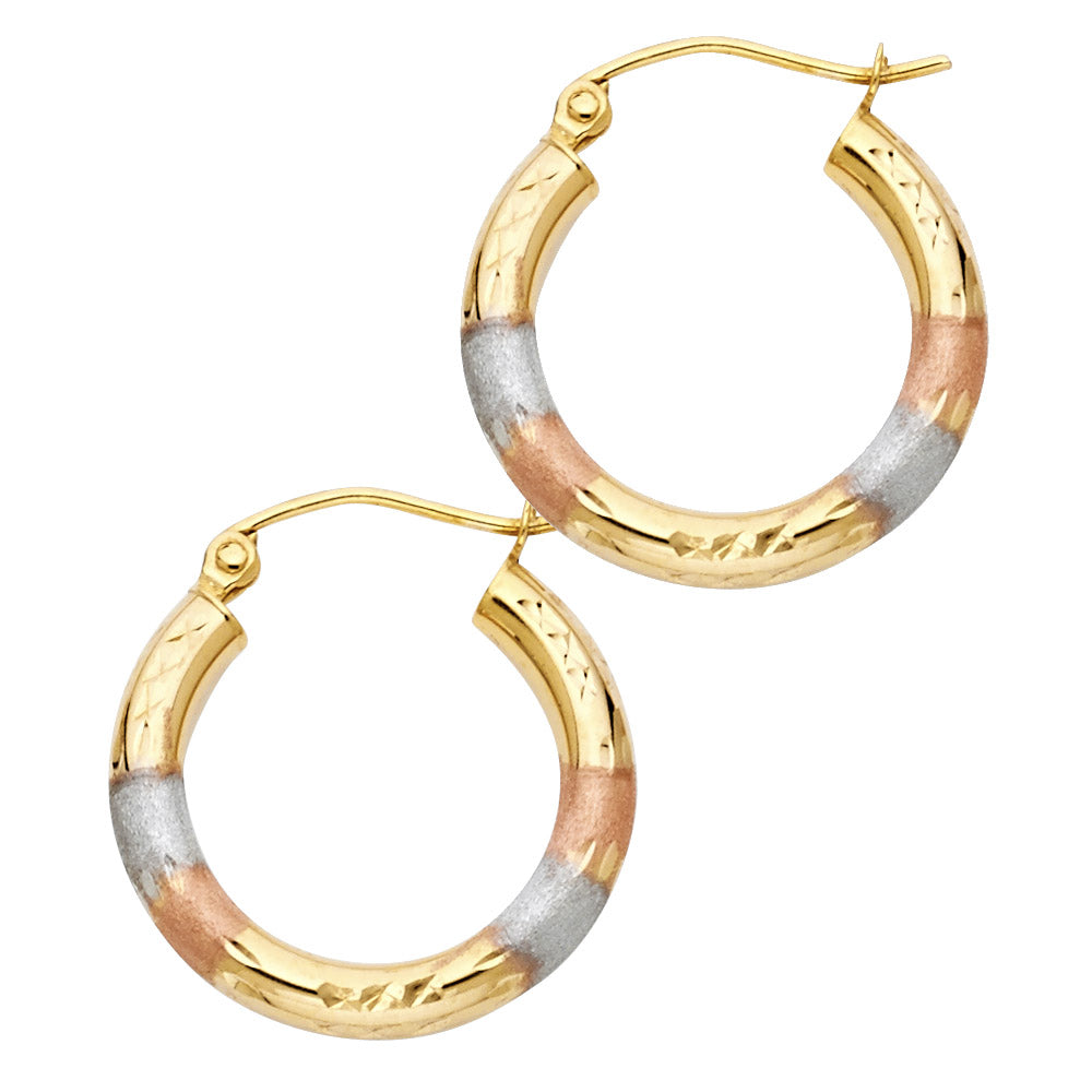 Hoop Earrings  - 14K Gold - ER963