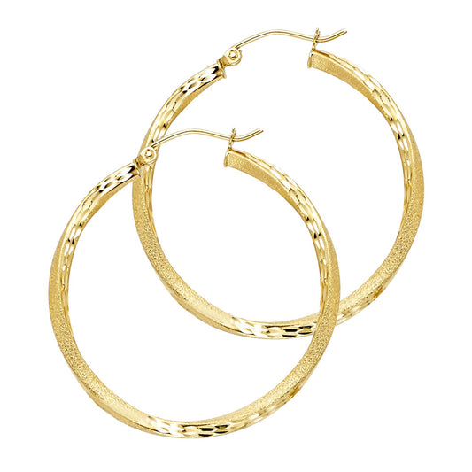 Hoop Earrings  - 14K Gold - ER97