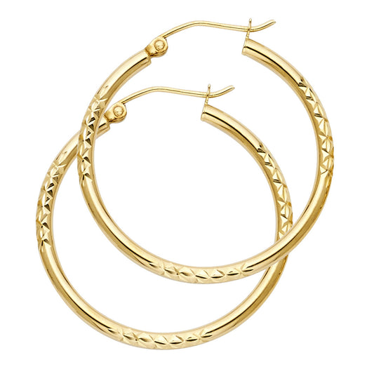 Hoop Earrings  - 14K Gold - ER972