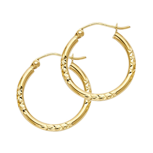 Hoop Earrings  - 14K Gold - ER973