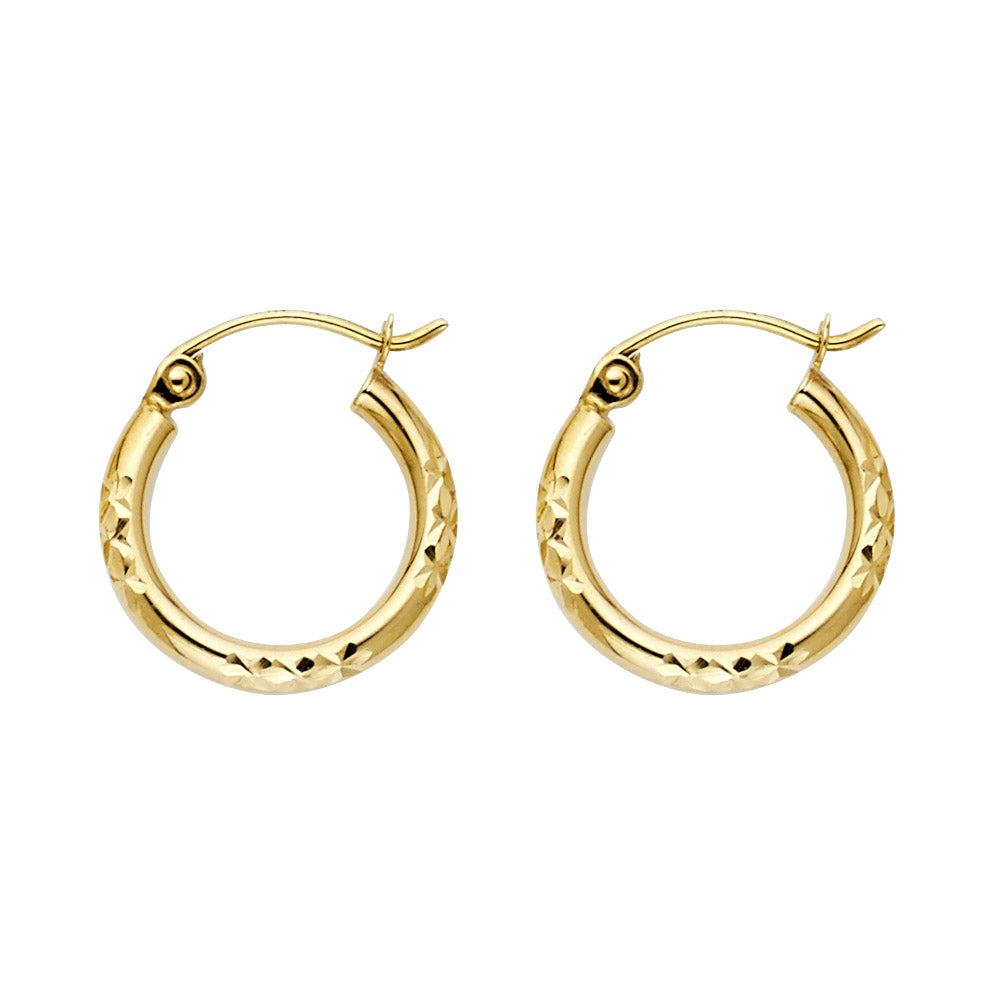 Hoop Earrings  - 14K Gold - ER974