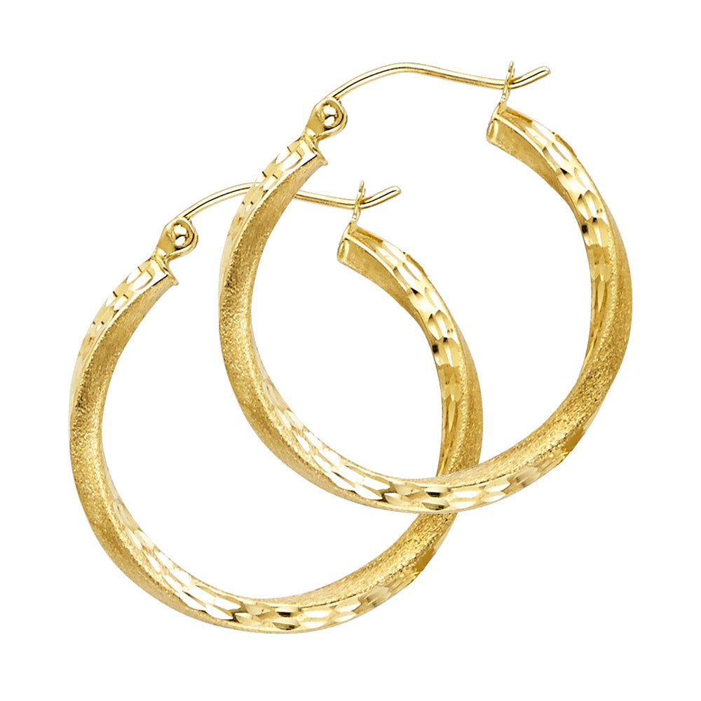 Hoop Earrings  - 14K Gold - ER98