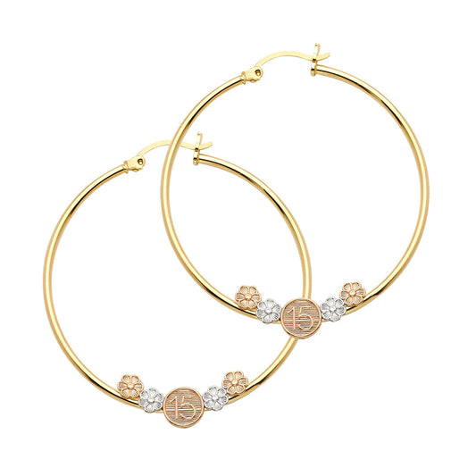 Hoop Earrings  - 14K Gold - ER984