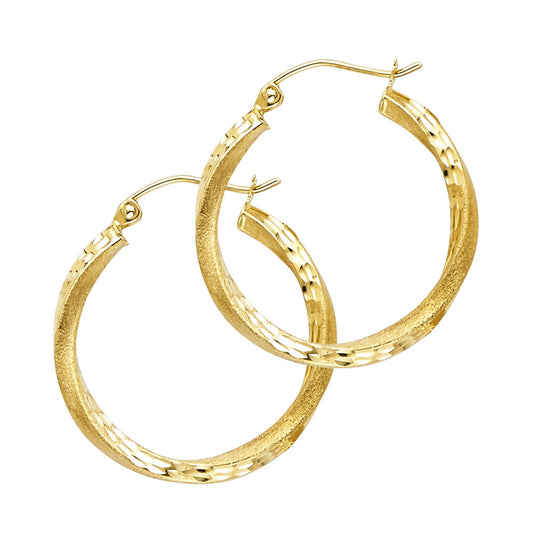 Hoop Earrings  - 14K Gold - ER99