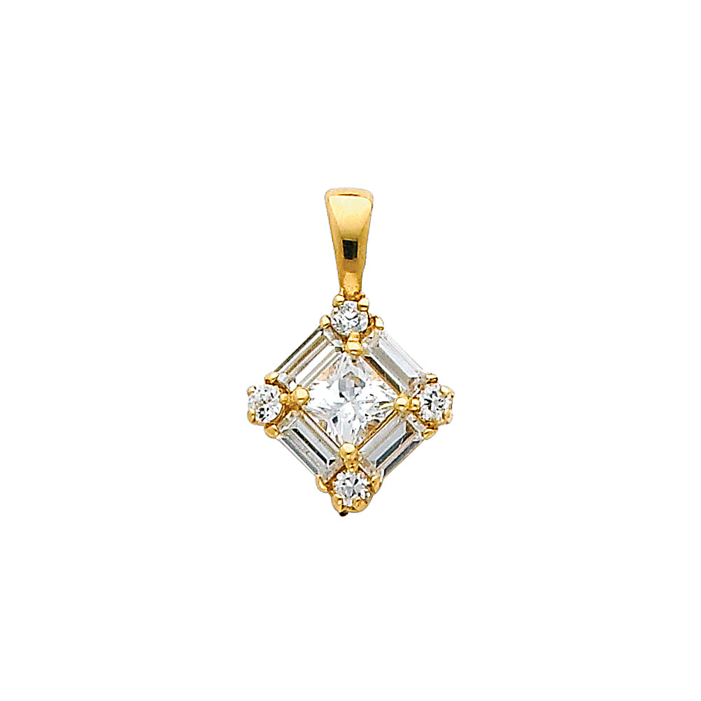 CZ Pendant & Earrings Sets - 14K GOLD - PT694, ER323, ER324