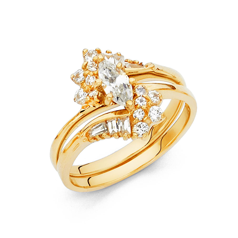 CZ Engagement Rings - 14K Gold - RG1048