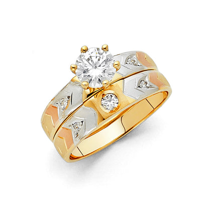 CZ Wedding Trio Sets - 14K - RG103