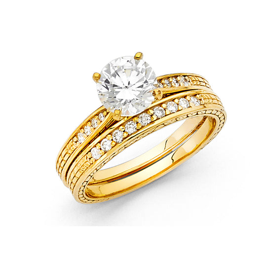 CZ Wedding Duo Sets- 14K - RG1098