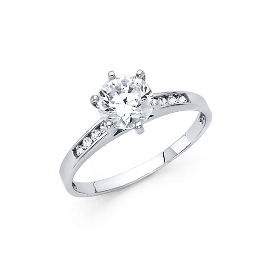 CZ Engagement Rings - 14K Gold - RG10W