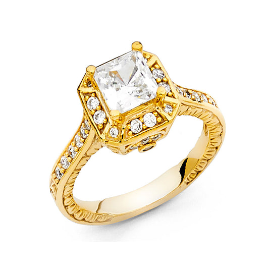 CZ Engagement Rings - 14K Gold - RG1242