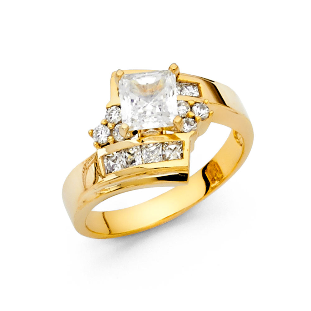 CZ Engagement Rings - 14K Gold - RG1243