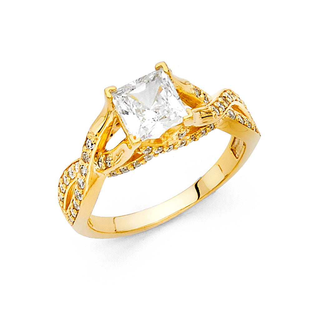 CZ Engagement Rings - 14K Gold - RG1250