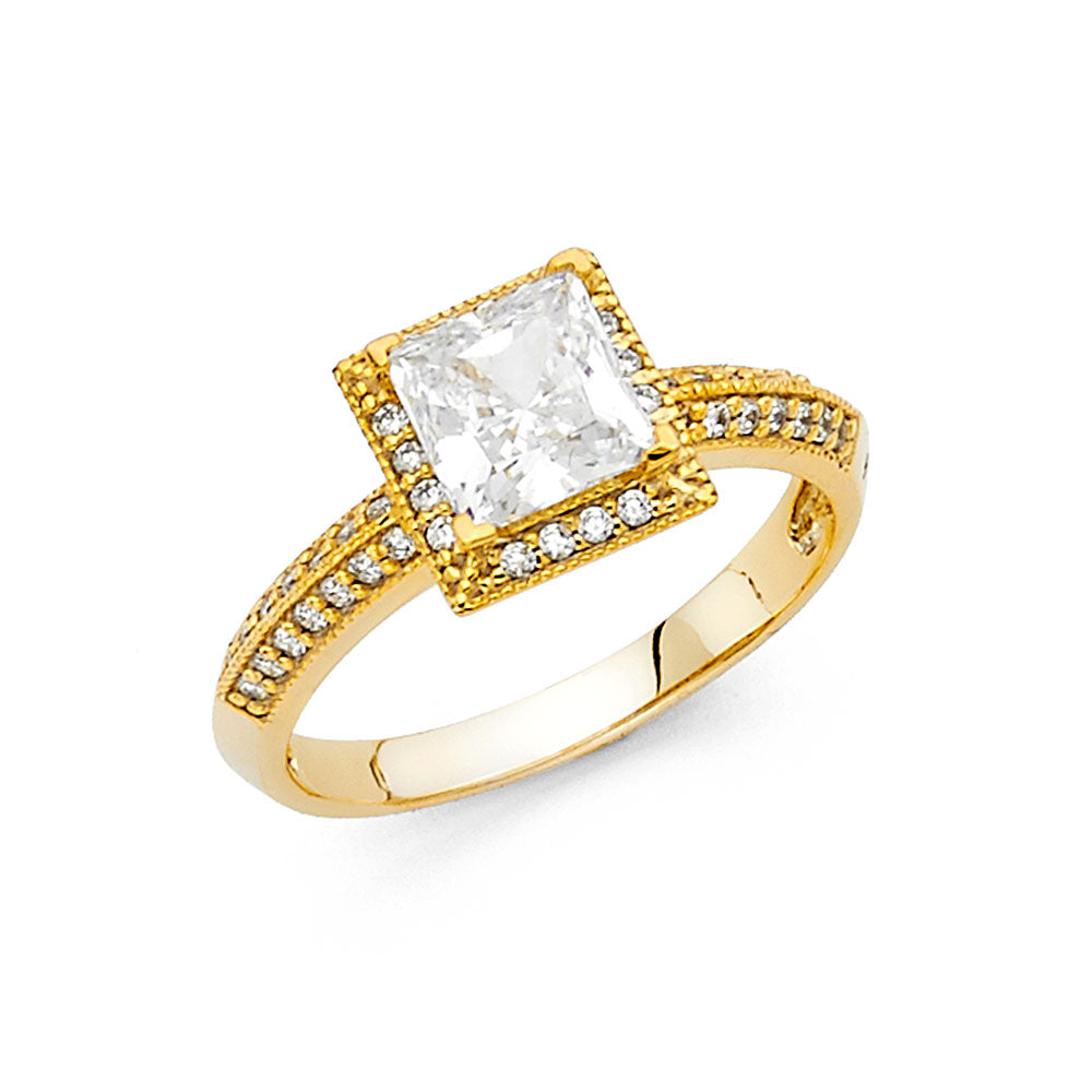 CZ Engagement Rings - 14K Gold - RG1255