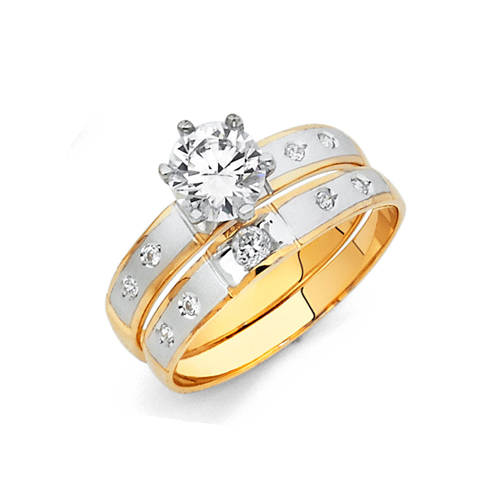 CZ Wedding Trio Sets - 14K - RG129