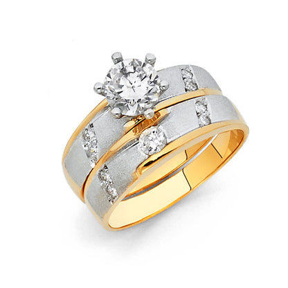 CZ Wedding Trio Sets - 14K - RG131