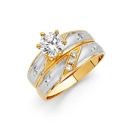 CZ Wedding Trio Sets - 14K - RG135