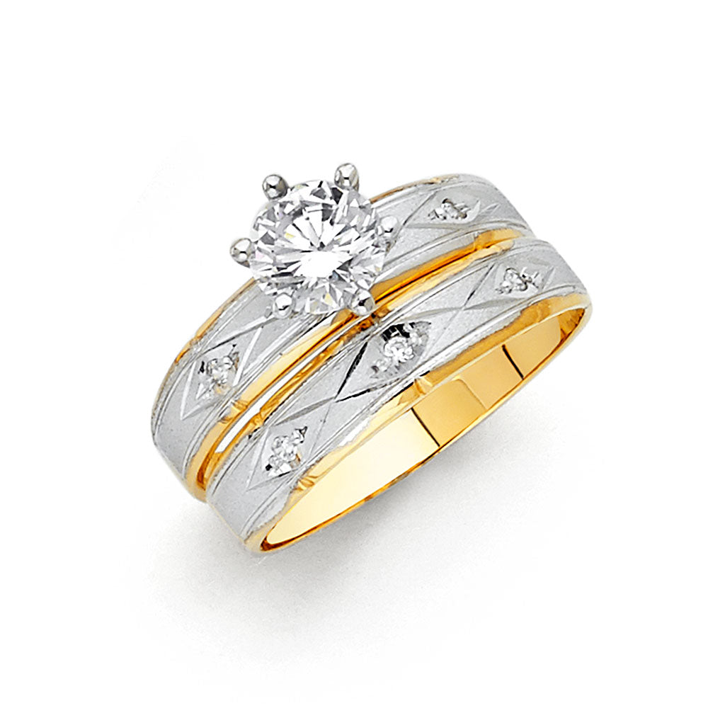 CZ Wedding Trio Sets - 14K - RG137