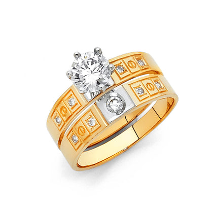 CZ Wedding Trio Sets - 14K - RG139