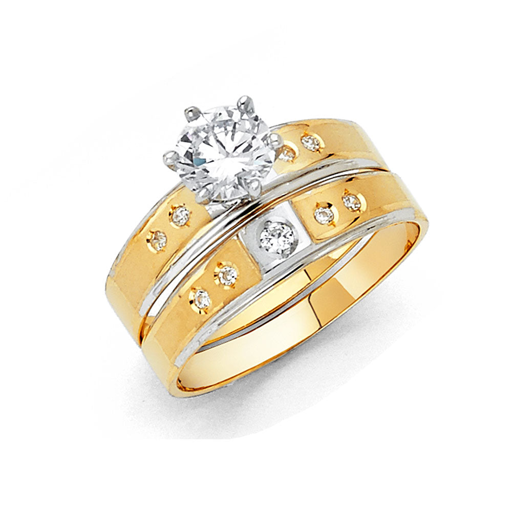 CZ Wedding Trio Sets - 14K - RG143