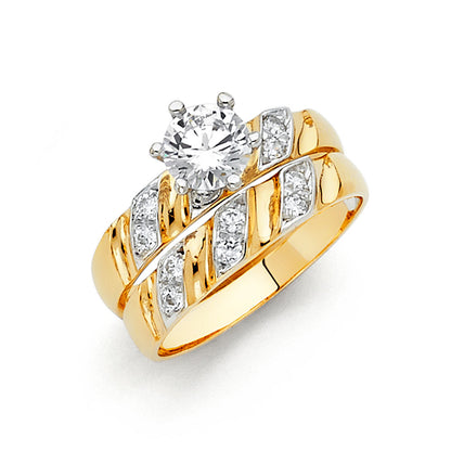 CZ Wedding Trio Sets - 14K - RG147