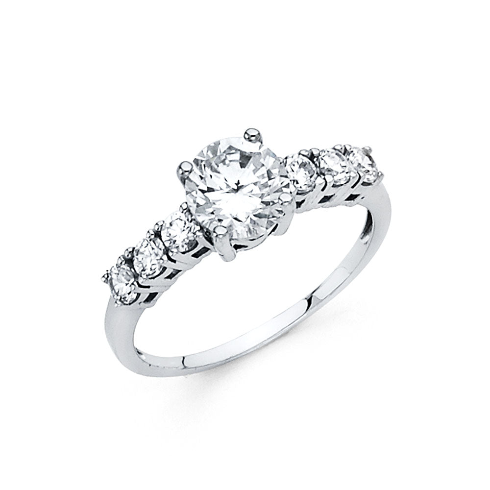 CZ Engagement Rings - 14K Gold - RG14W