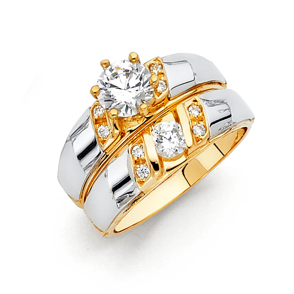 CZ Wedding Trio Sets - 14K - RG153