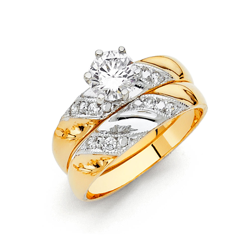 CZ Wedding Trio Sets - 14K - RG155