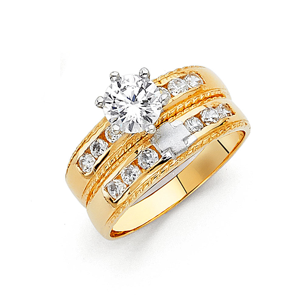 CZ Wedding Trio Sets - 14K - RG157